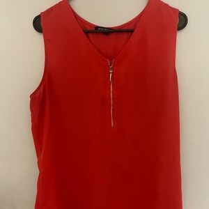 Roz & Ali Red Sleeveless Blouse